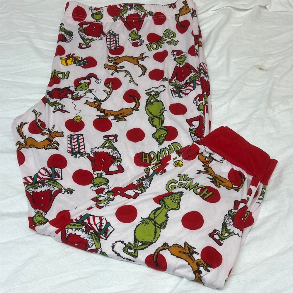 Dr. Seuss Grinch Pajama Bottoms - Red and Pink Sz 3XL